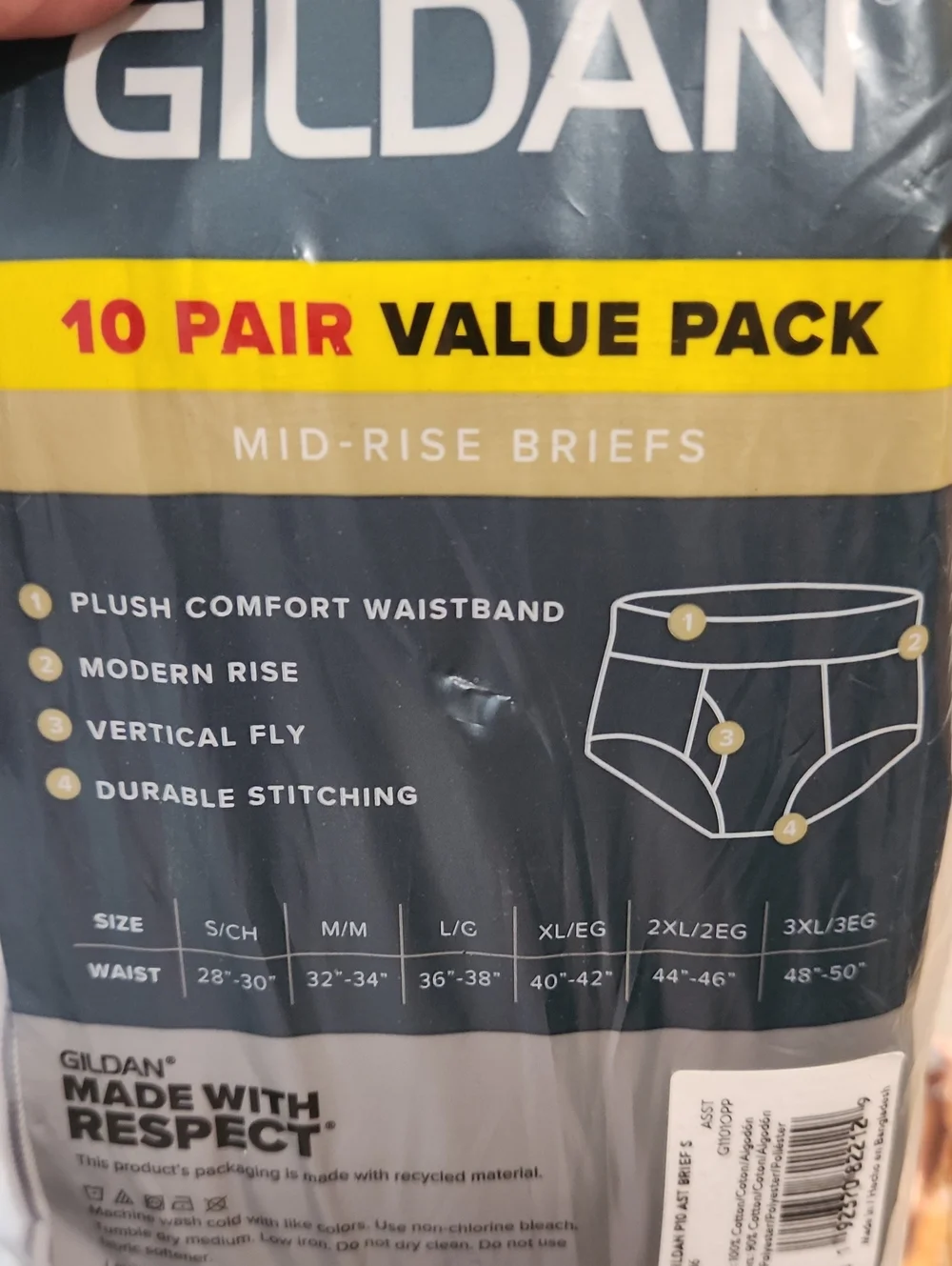 10 Pack Assorted Color Briefs